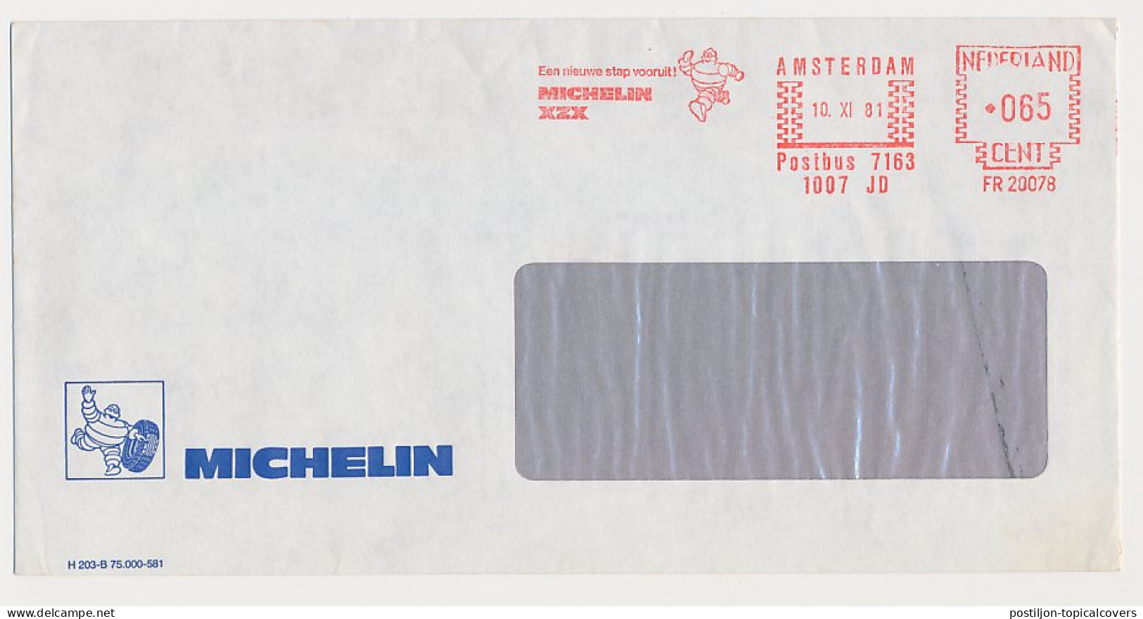 Meter Cover Netherlands 1981 Tire - Michelin XZX - Unclassified