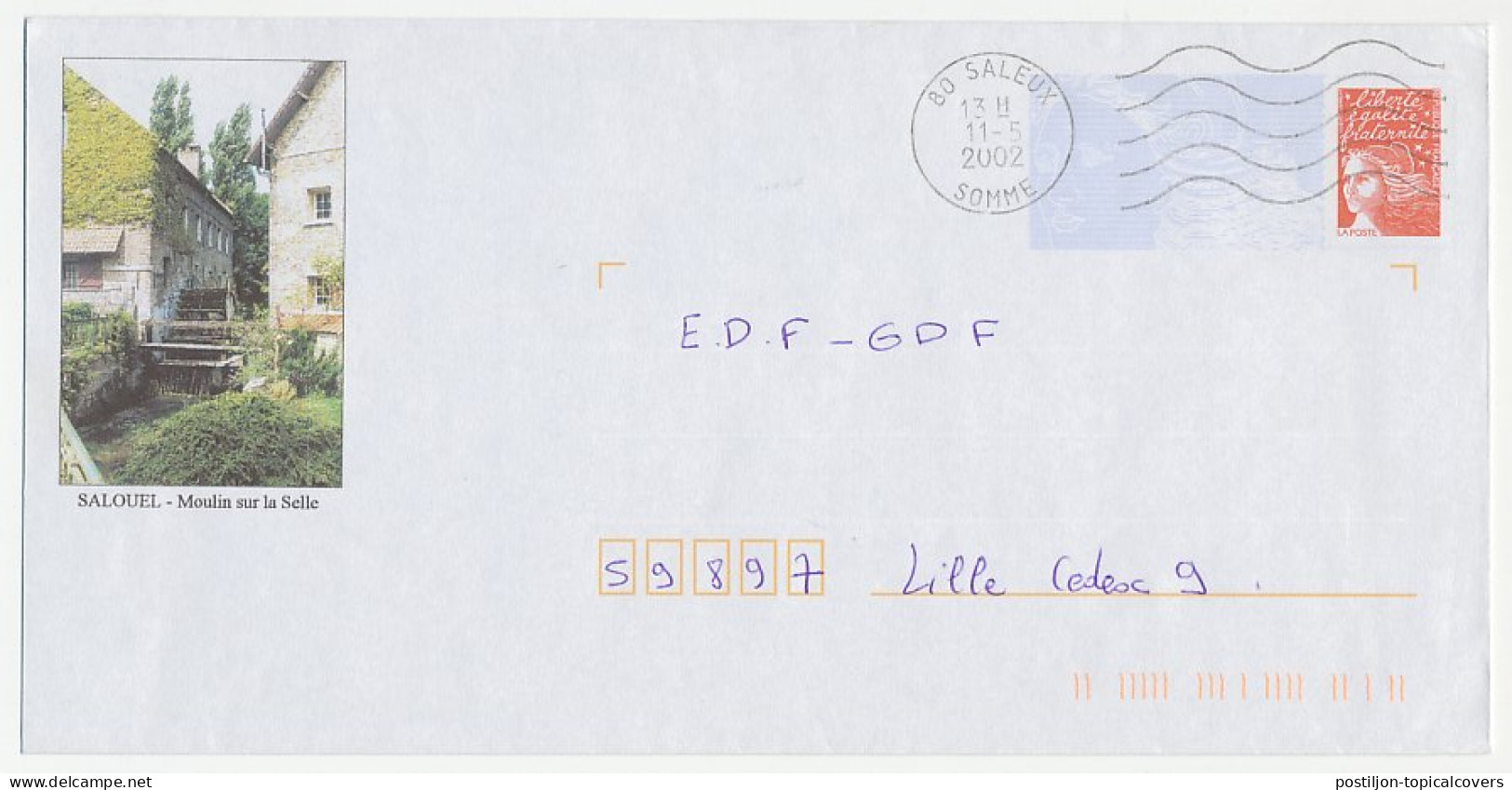 Postal Stationery / PAP France 2002 Watermill - Mulini