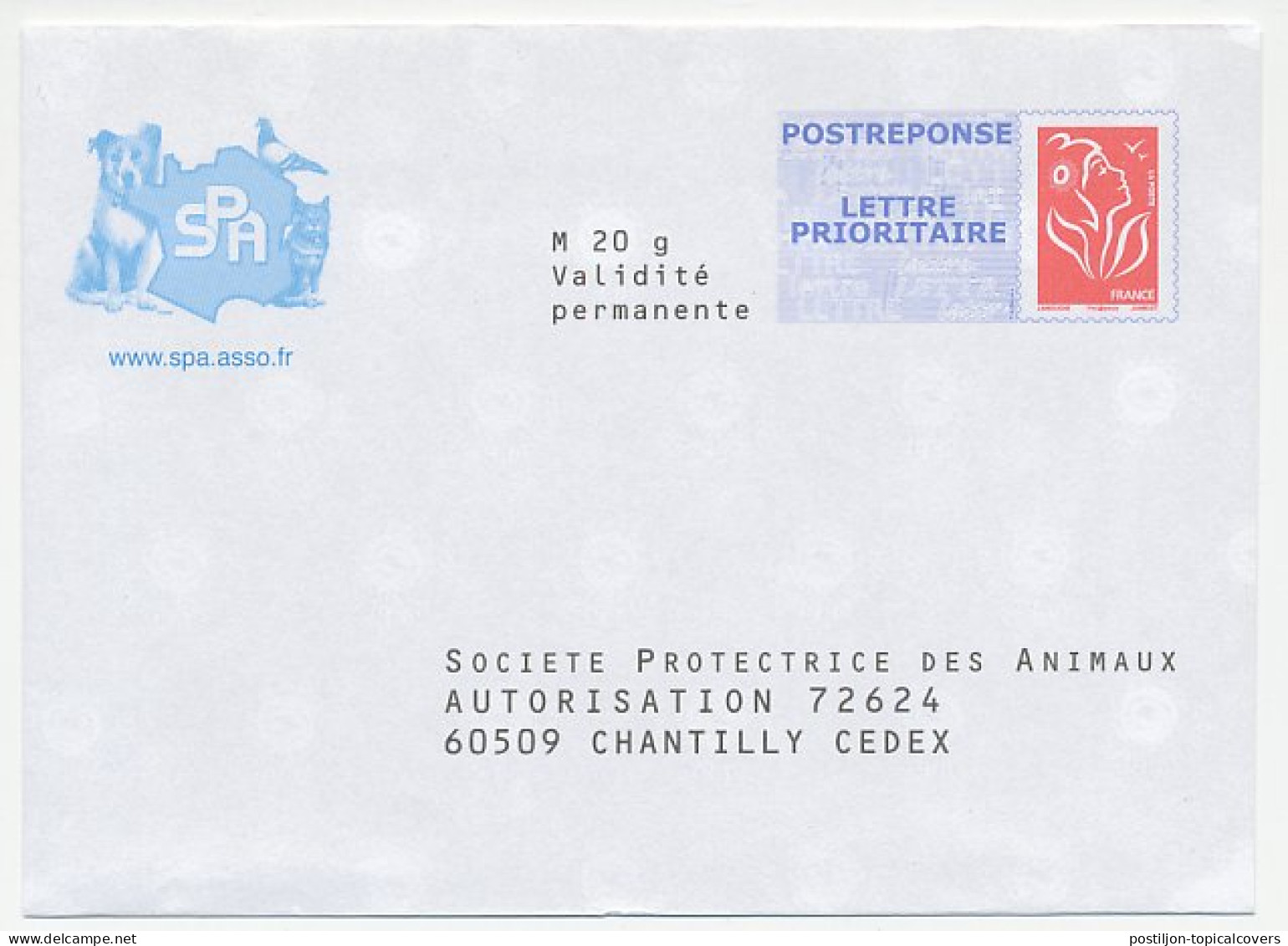 Postal Stationery France Dog - Cat - Pigeon - SPA - Altri & Non Classificati
