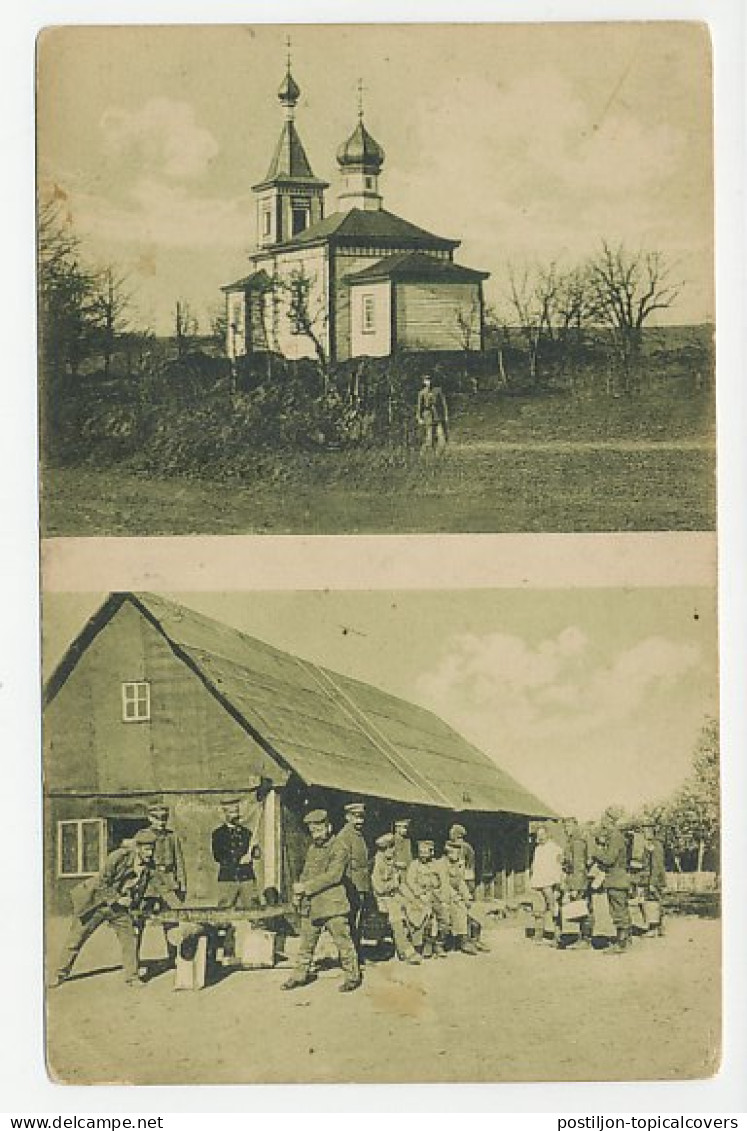 Fieldpost Postcard Germany 1917 Church - WWI - Eglises Et Cathédrales