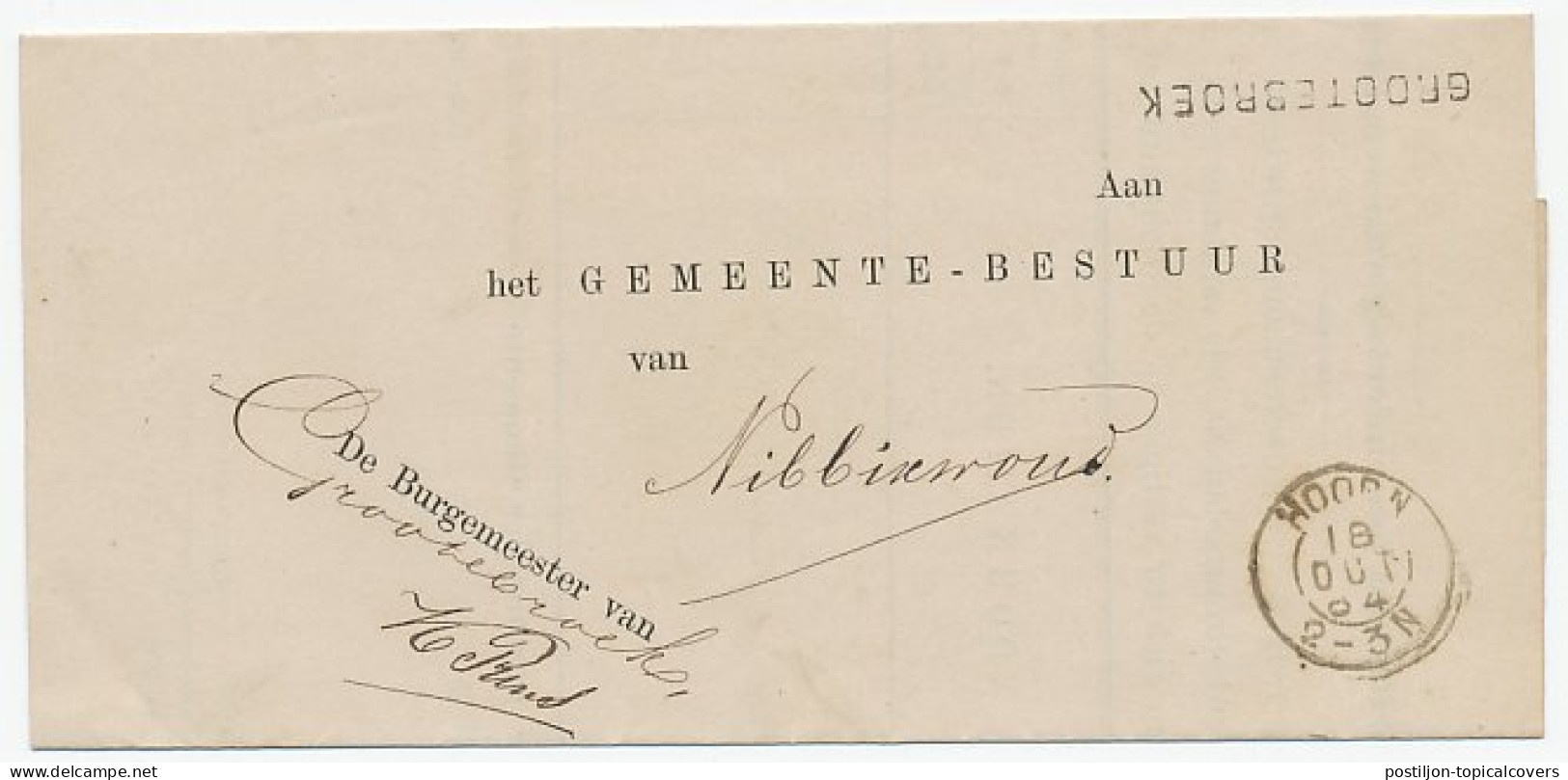 Naamstempel Grootebroek 1884 - Storia Postale