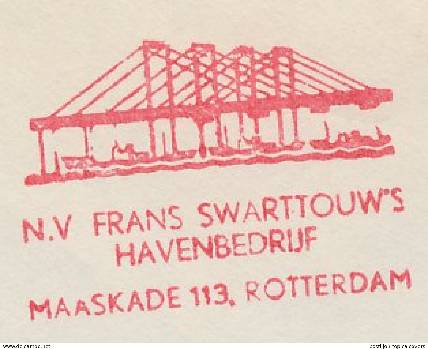 Meter Cover Netherlands 1963 Harbor Rotterdam - Bateaux