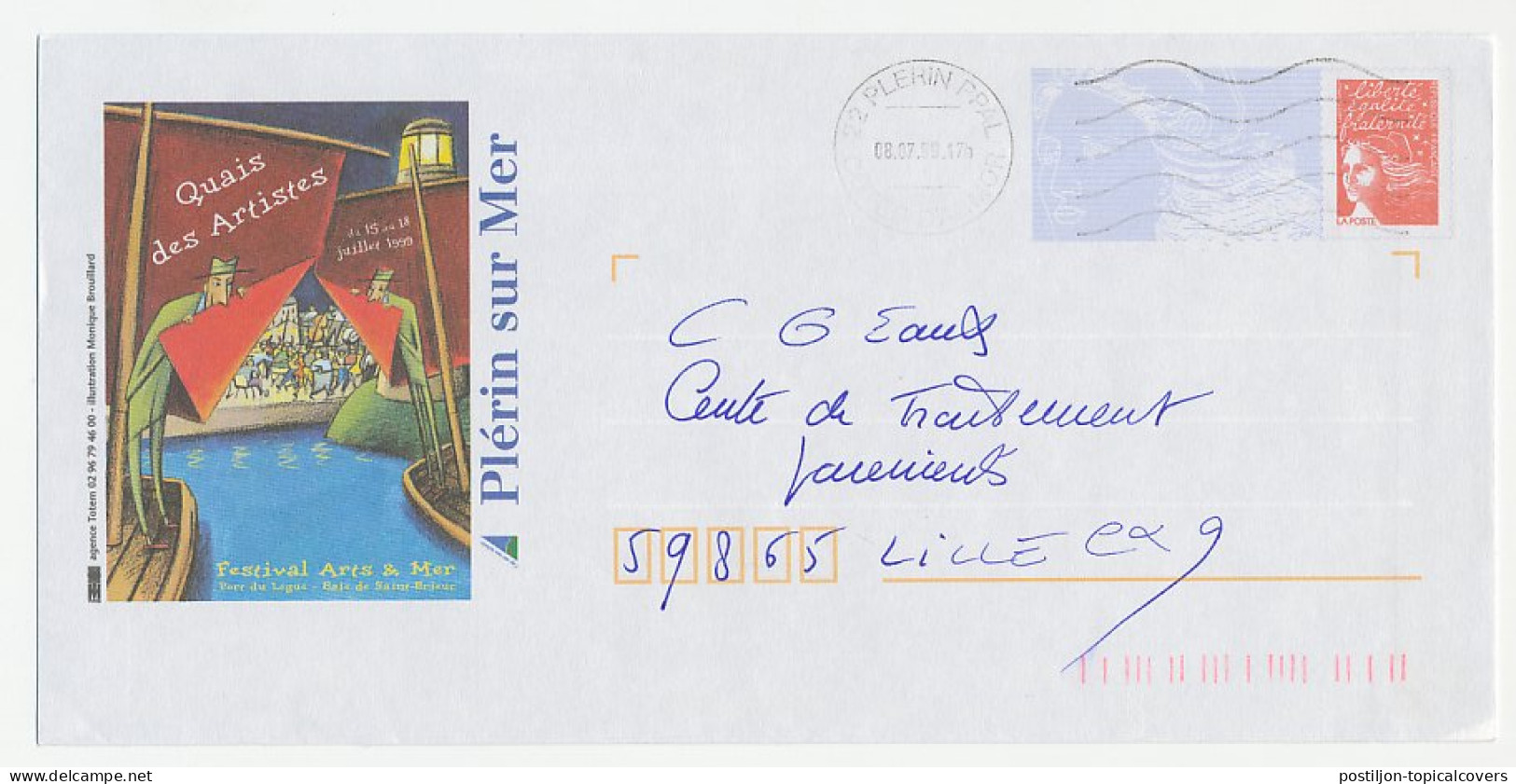 Postal Stationery / PAP France 1999 Arts Festival - Plerin Sur Mer - Autres & Non Classés