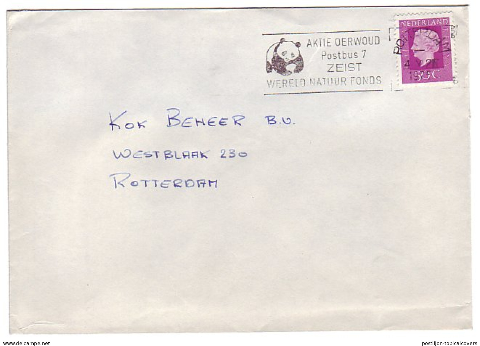 Cover / Postmark Netherlands 1975 Panda Bear - Other & Unclassified