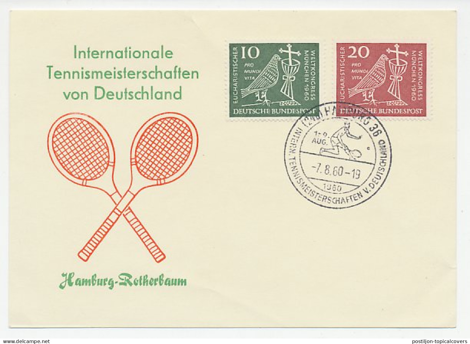 Cover / Postmark Germany 1960 Tennis - International Tennis Championships - Andere & Zonder Classificatie