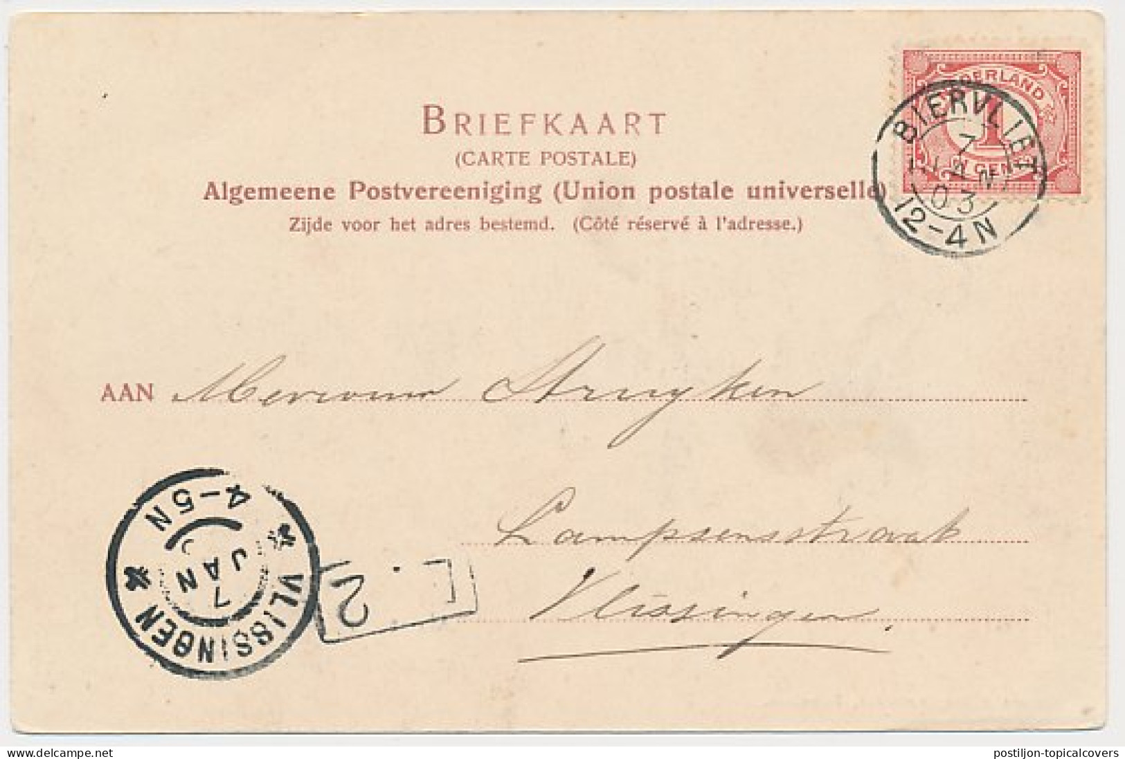 Kleinrondstempel Biervliet 1903 - Non Classés