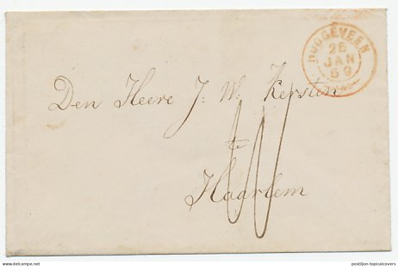 Takjestempel Hoogeveen 1869 - Cartas & Documentos