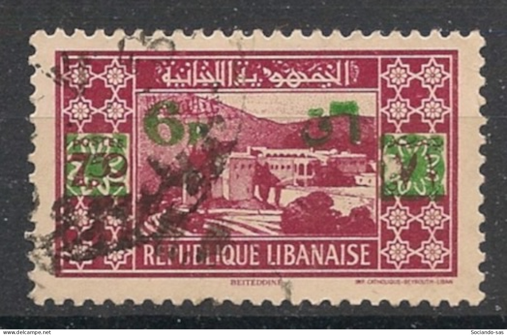 GRAND LIBAN - 1943-45 - N°YT. 183 - 7pi Sur 7pi50 Carmin - Oblitéré / Used - Gebraucht