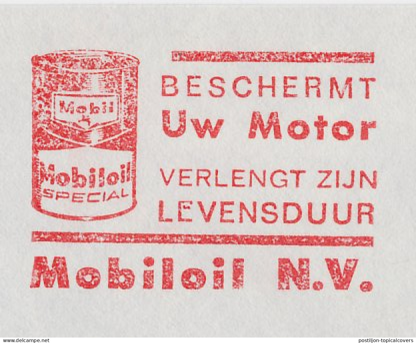 Meter Cover Netherlands 1965 Mobil - Mobiloil - Pegasus - Autres & Non Classés