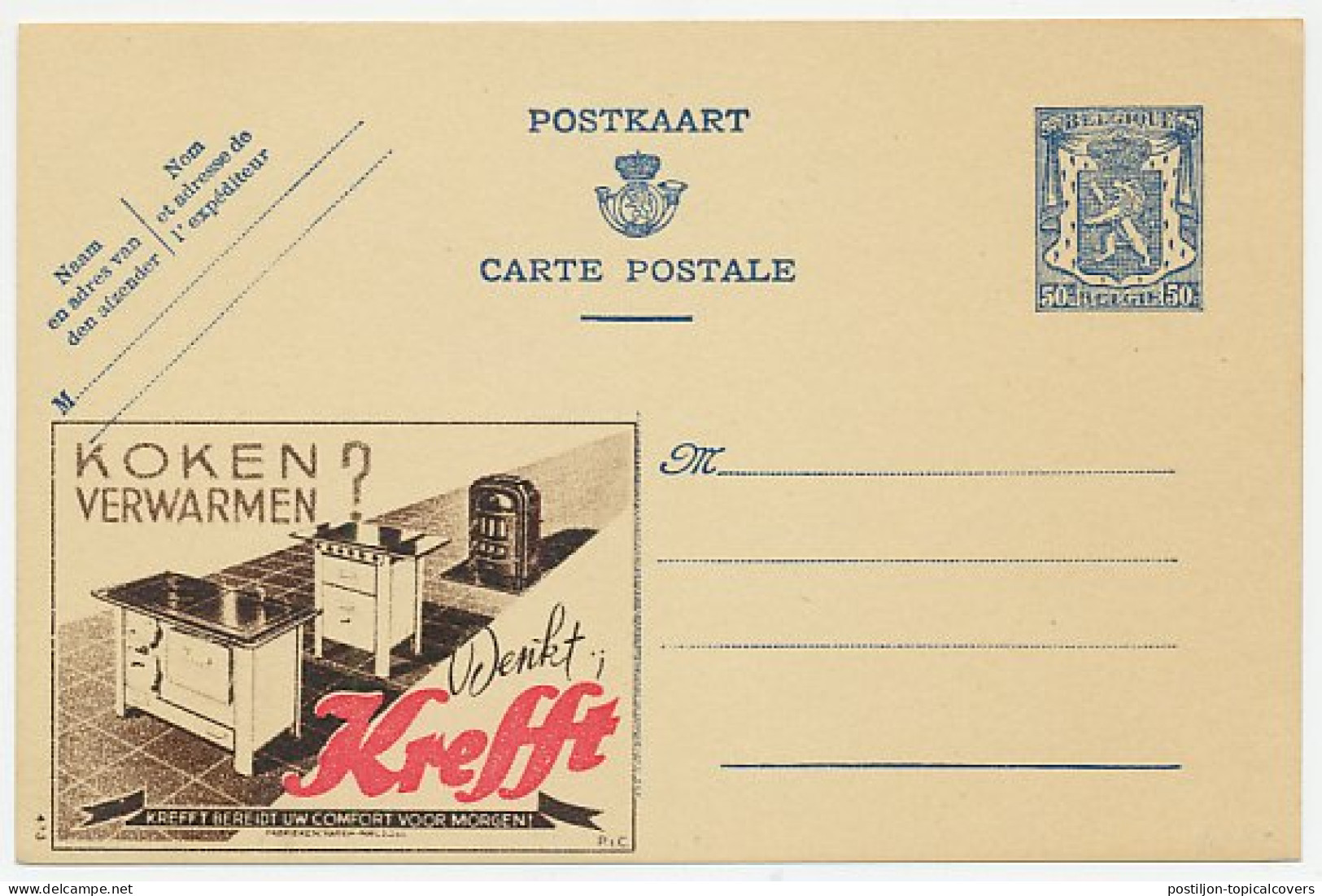 Publibel - Postal Stationery Belgium 1941 Furnace - Fireplace - Non Classificati