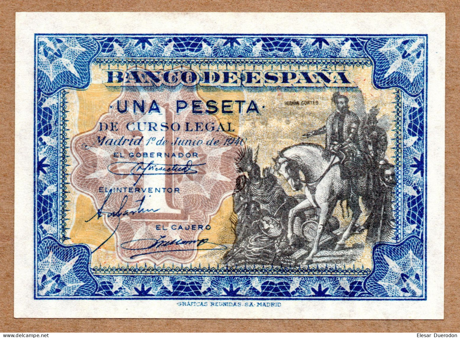 Un Billete De Una Peseta De 1940. Calidad: SC—. - 1-2 Pesetas