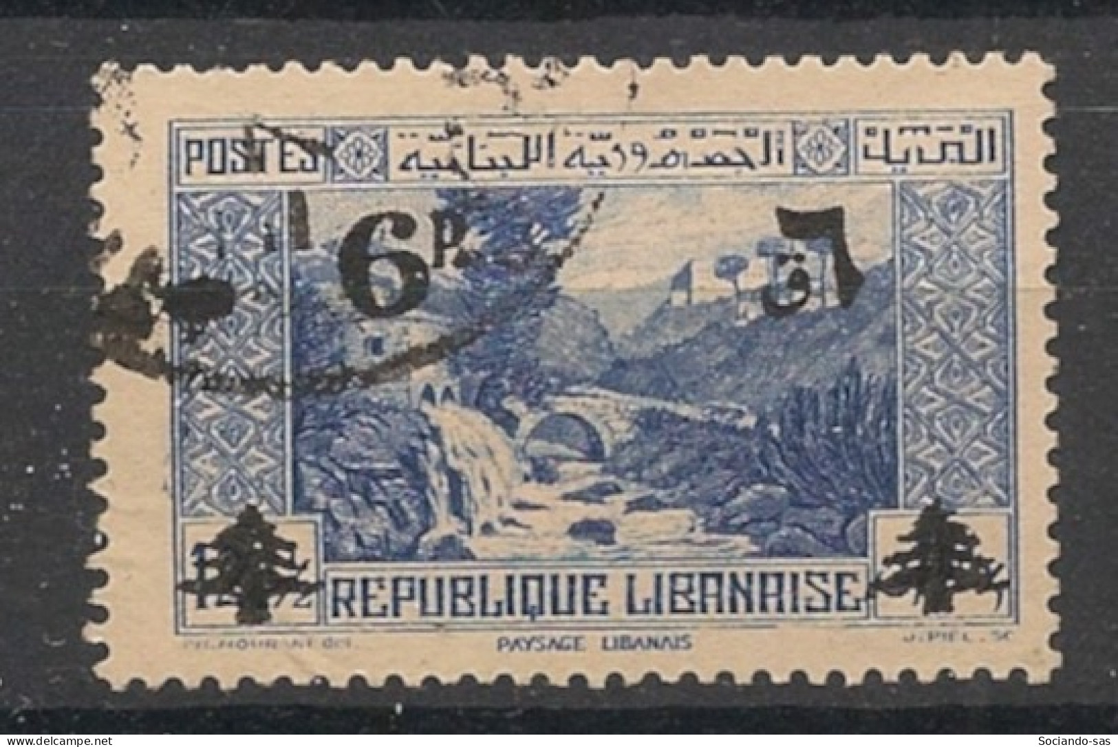 GRAND LIBAN - 1943-45 - N°YT. 184 - 6pi Sur 12pi50 Outremer - Oblitéré / Used - Oblitérés