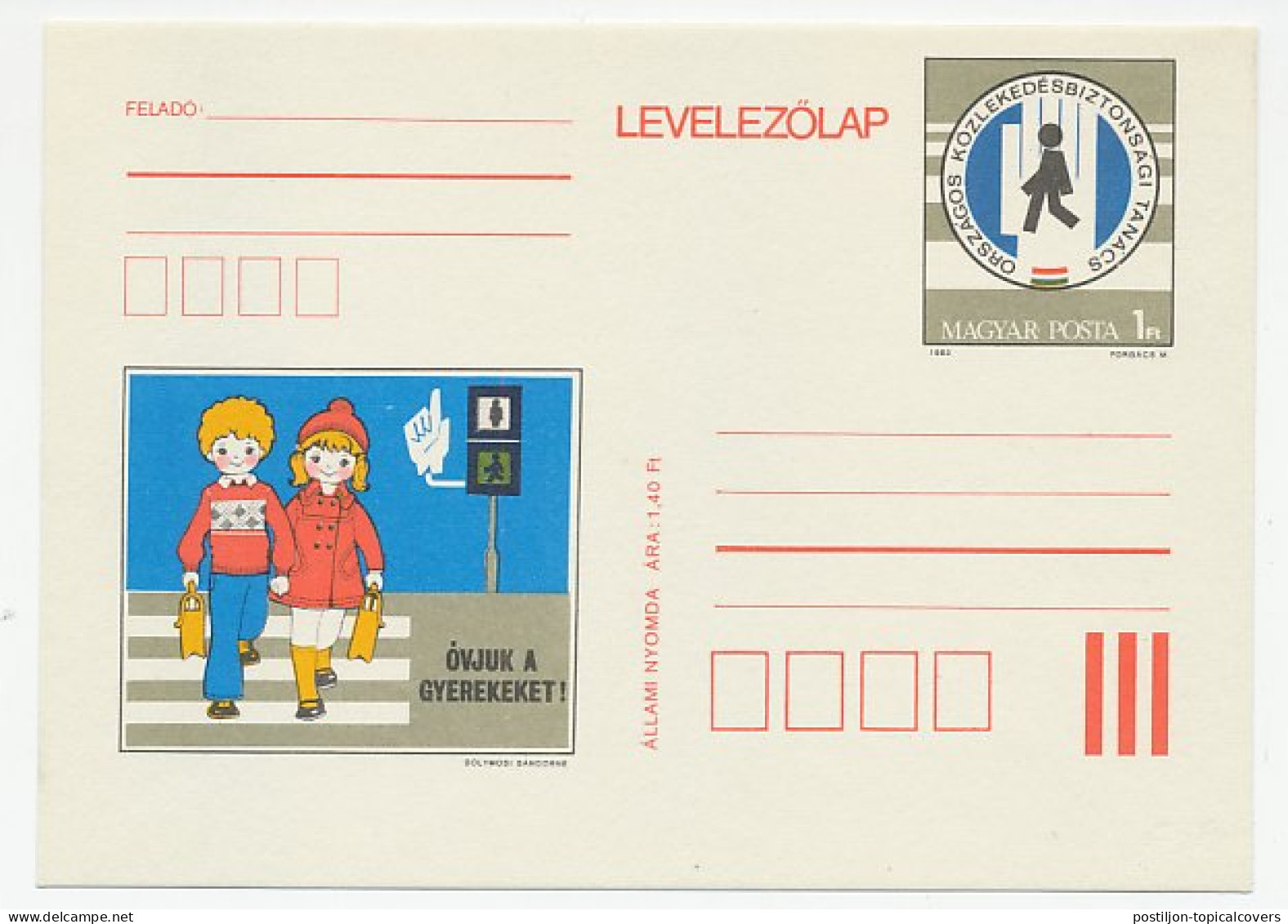 Postal Stationery Hungary 1983 Pedestrian Crossing - Traffic Light - Altri & Non Classificati