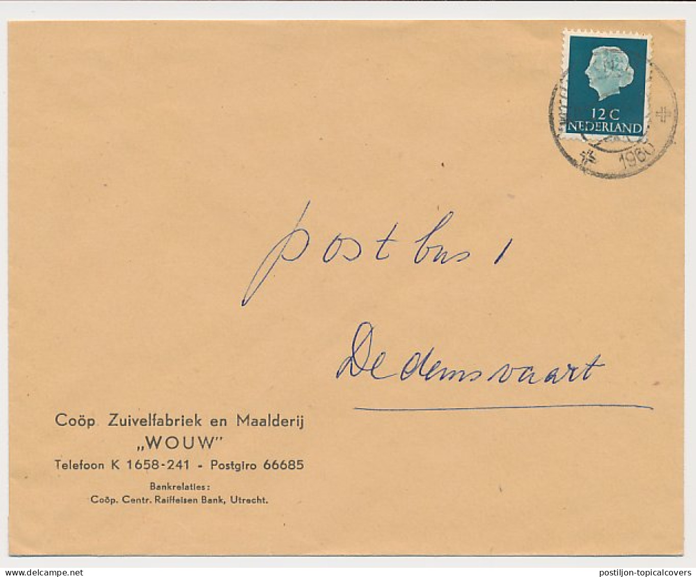 Firma Envelop Wouw 1960 - Zuivelfabriek - Maalderij - Ohne Zuordnung