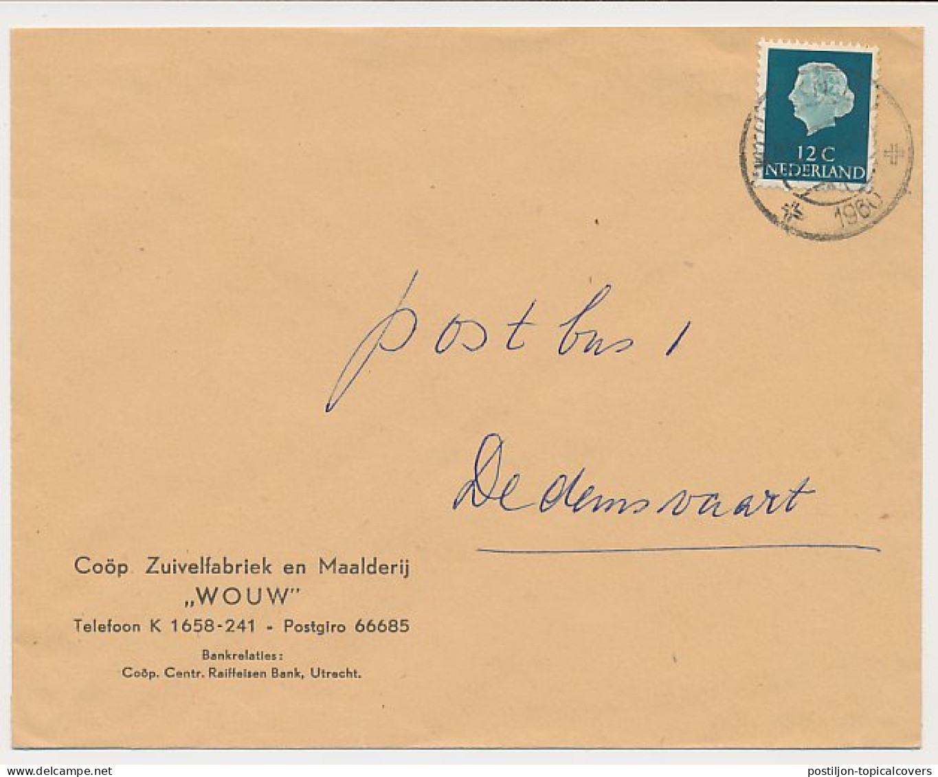 Firma Envelop Wouw 1960 - Zuivelfabriek - Maalderij - Zonder Classificatie