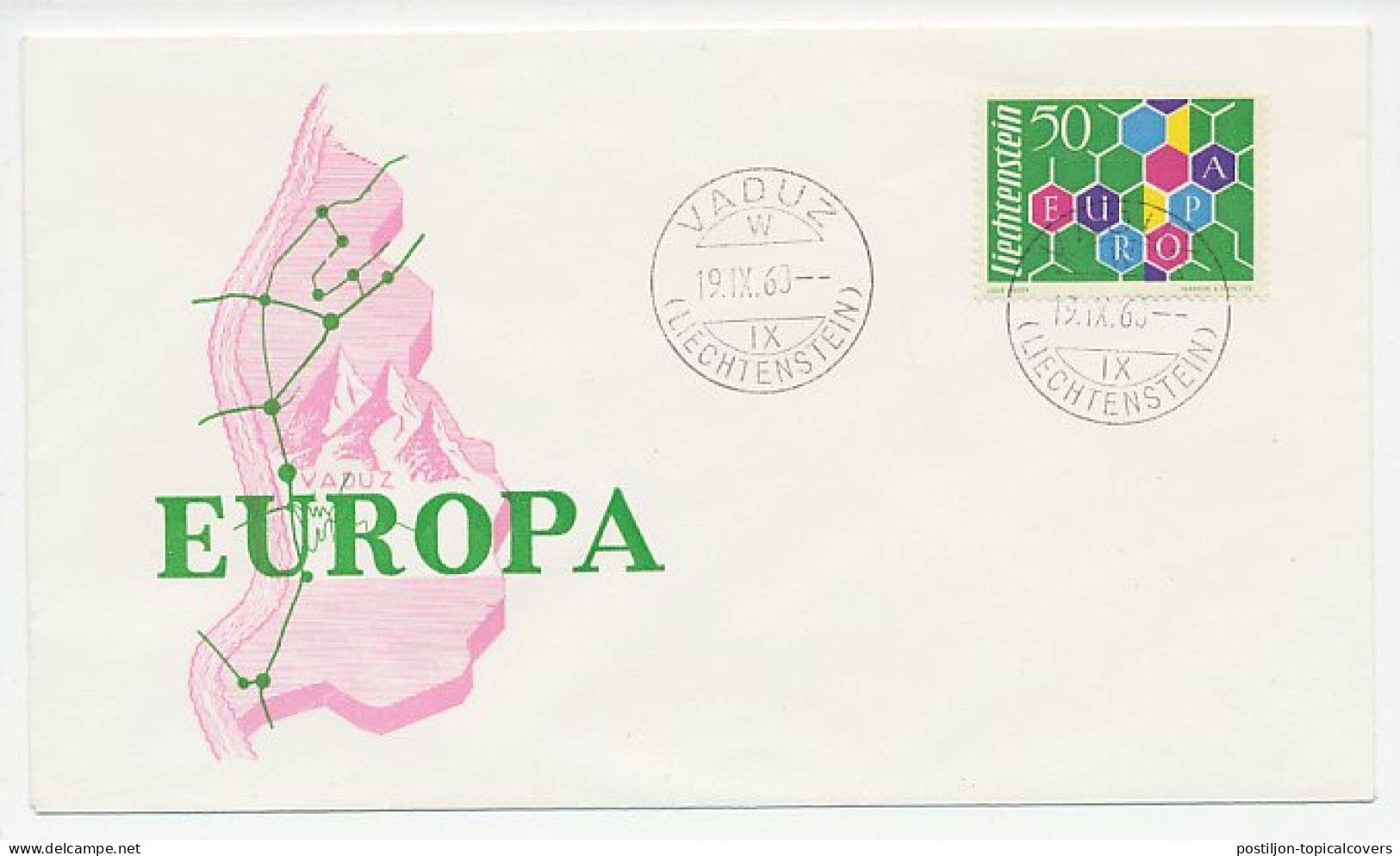 Cover / Postmark Liechtenstein 1960 Europa - European Community