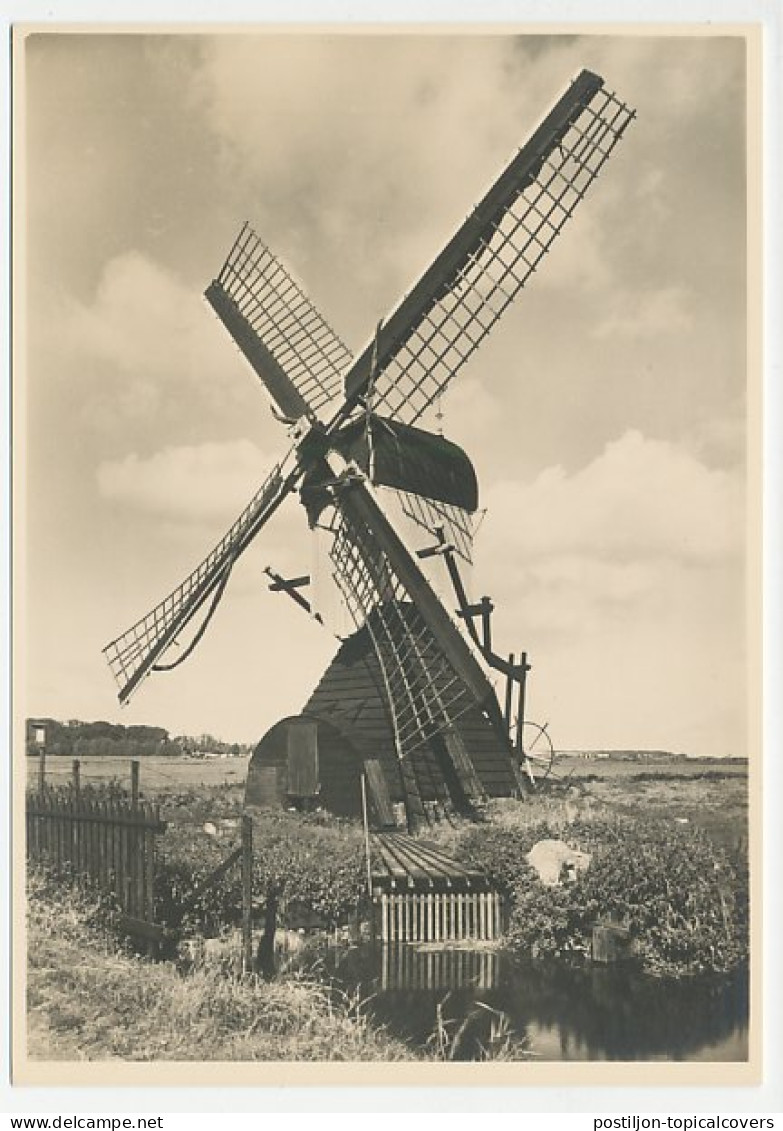 Postal Stationery Netherlands 1946 Watermill - Oegstgeest - Windmills