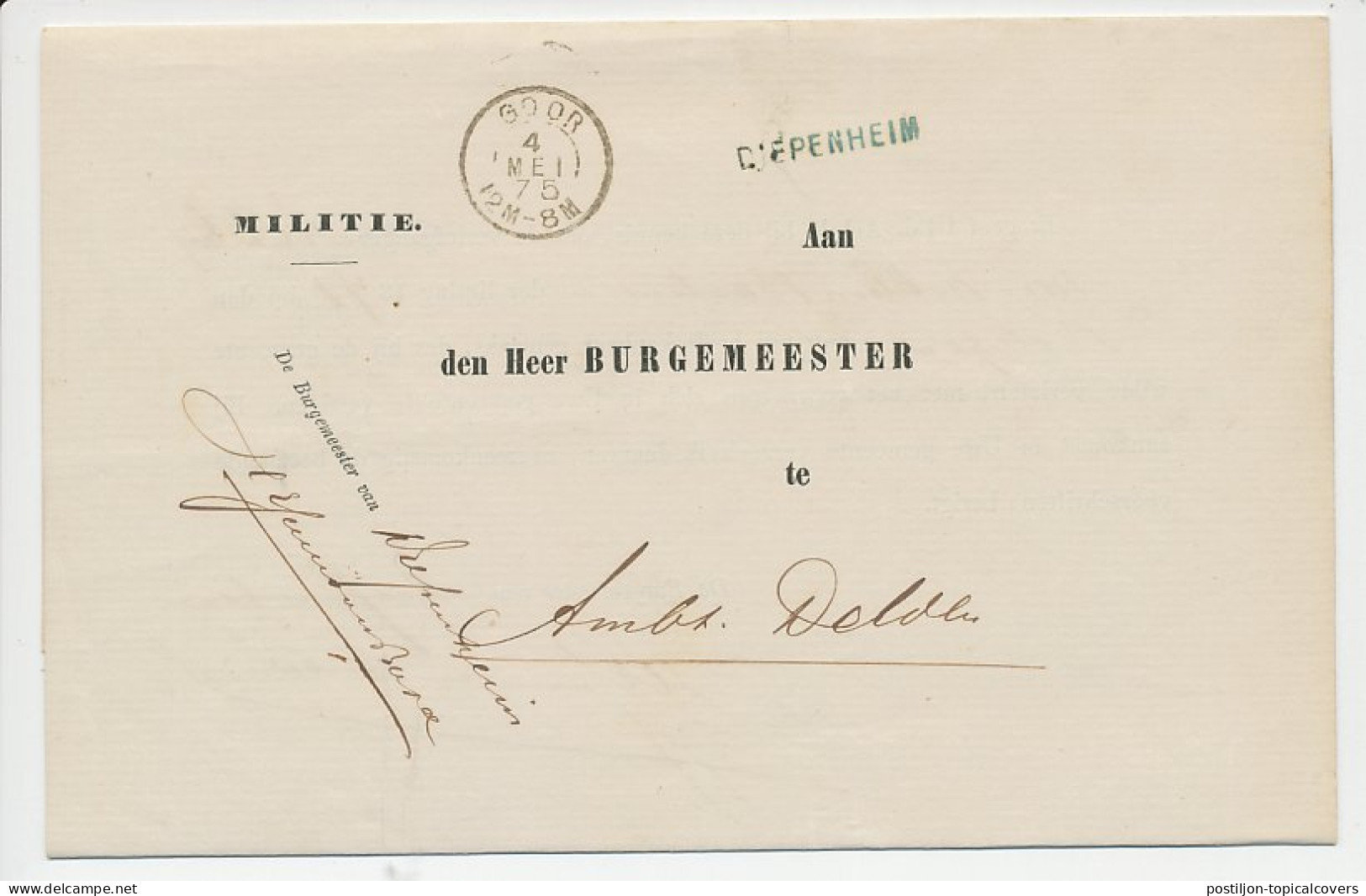 Naamstempel Diepenheim 1875 - Storia Postale