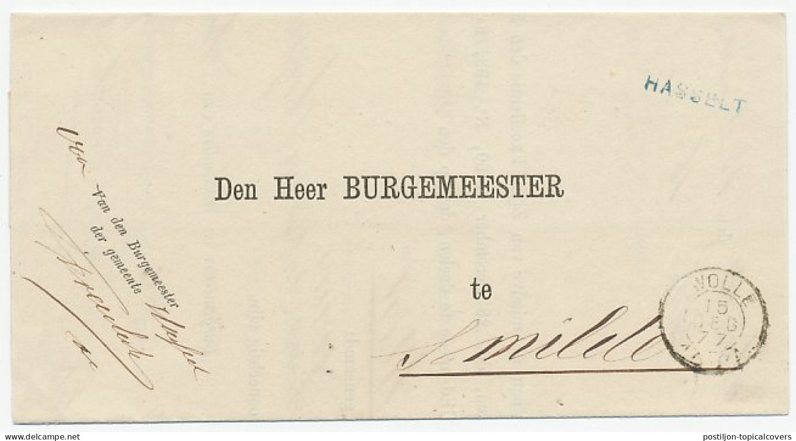 Naamstempel Hasselt 1877 - Storia Postale
