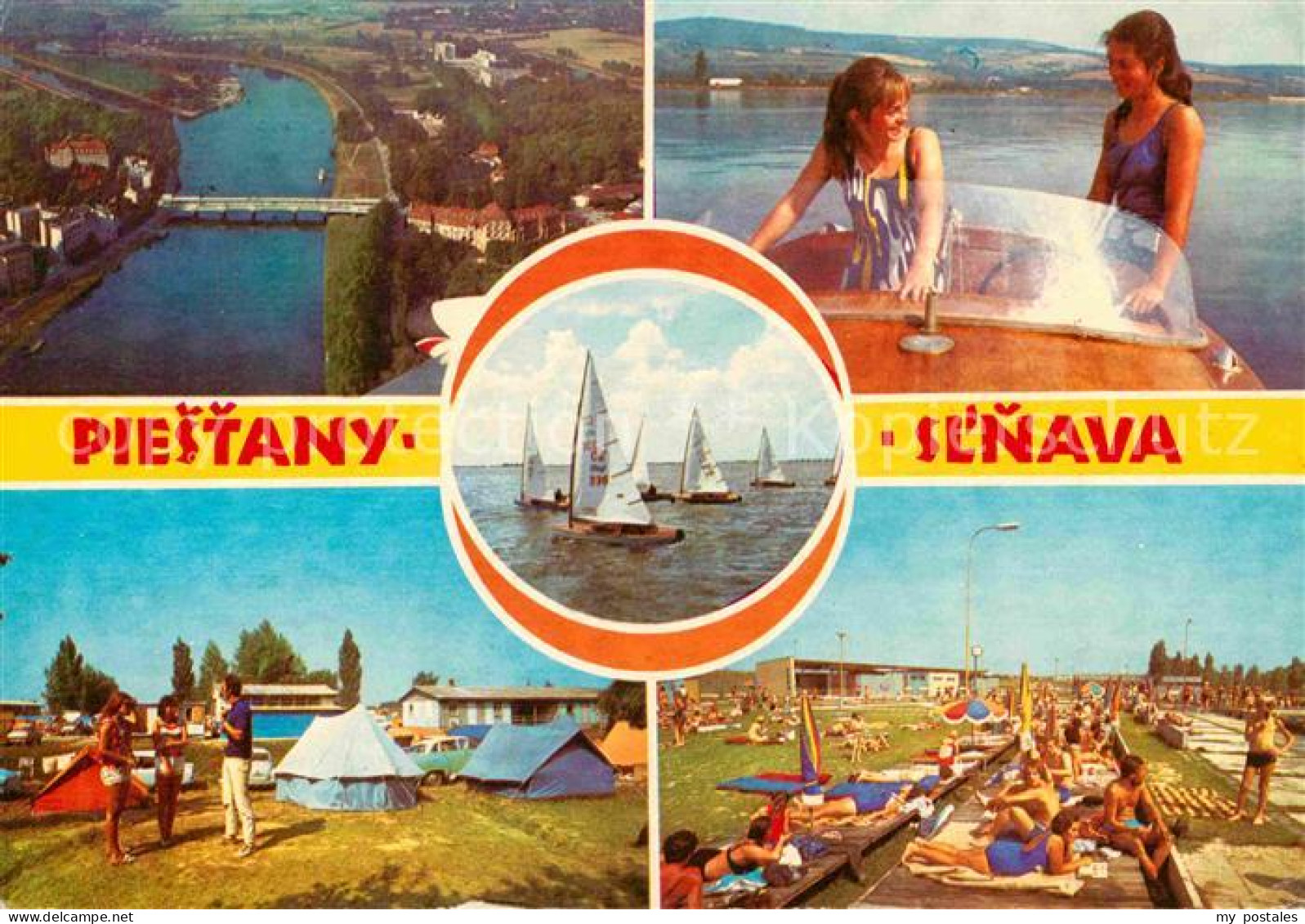 72631555 Piestany Fliegeraufnahme Bruecke Strand Camping Banska Bystrica - Slovaquie