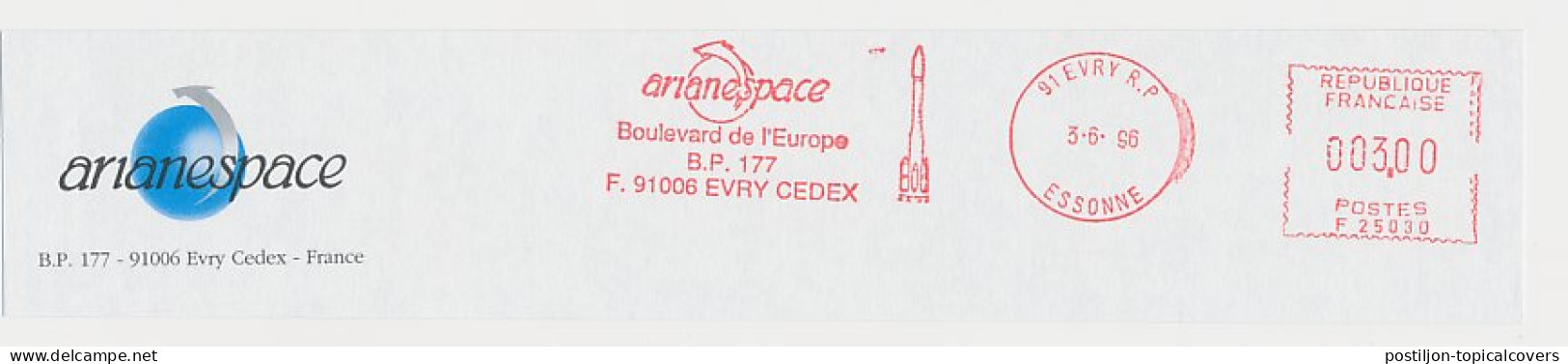 Meter Top Cut France 1996 Arianespace - Rocket - Astronomy