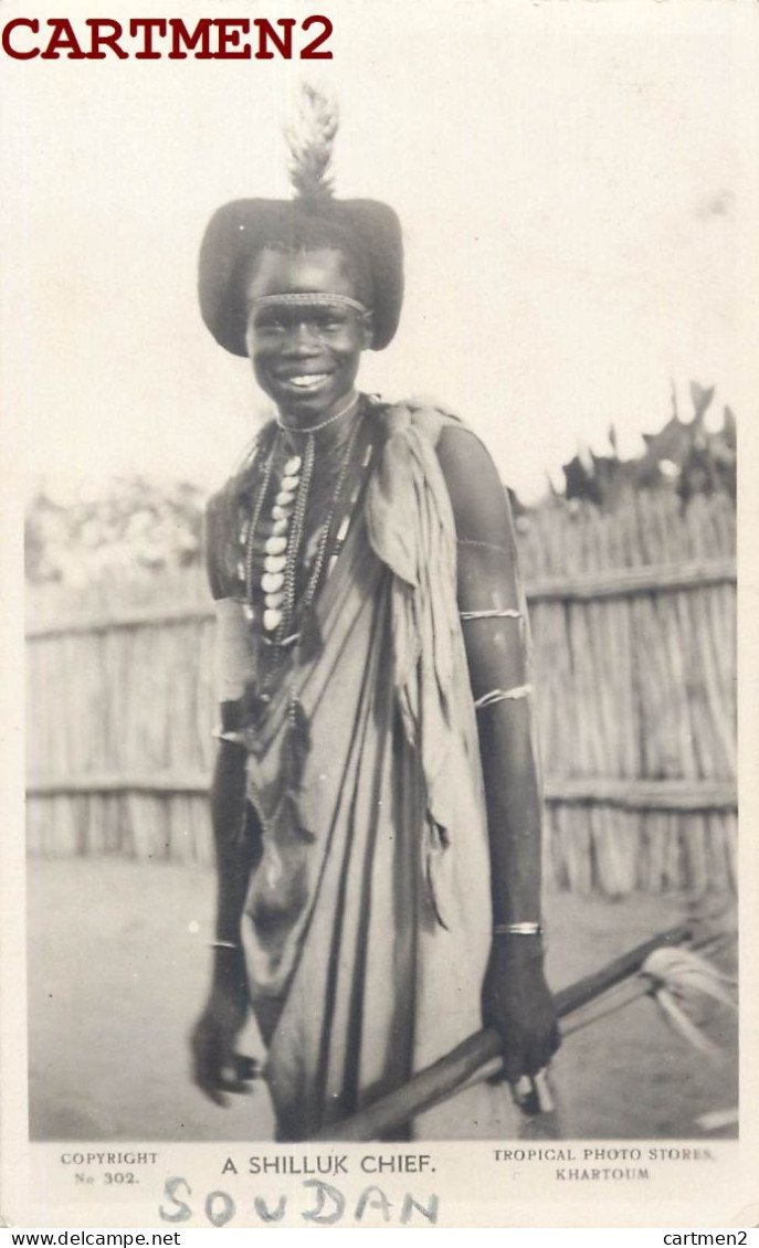 SOUDAN A SHILLUK CHIEF KHARTOUM SUDAN CHEF AFRICAIN ETHNOLOGIE ETHNIC AFRICA - Soudan