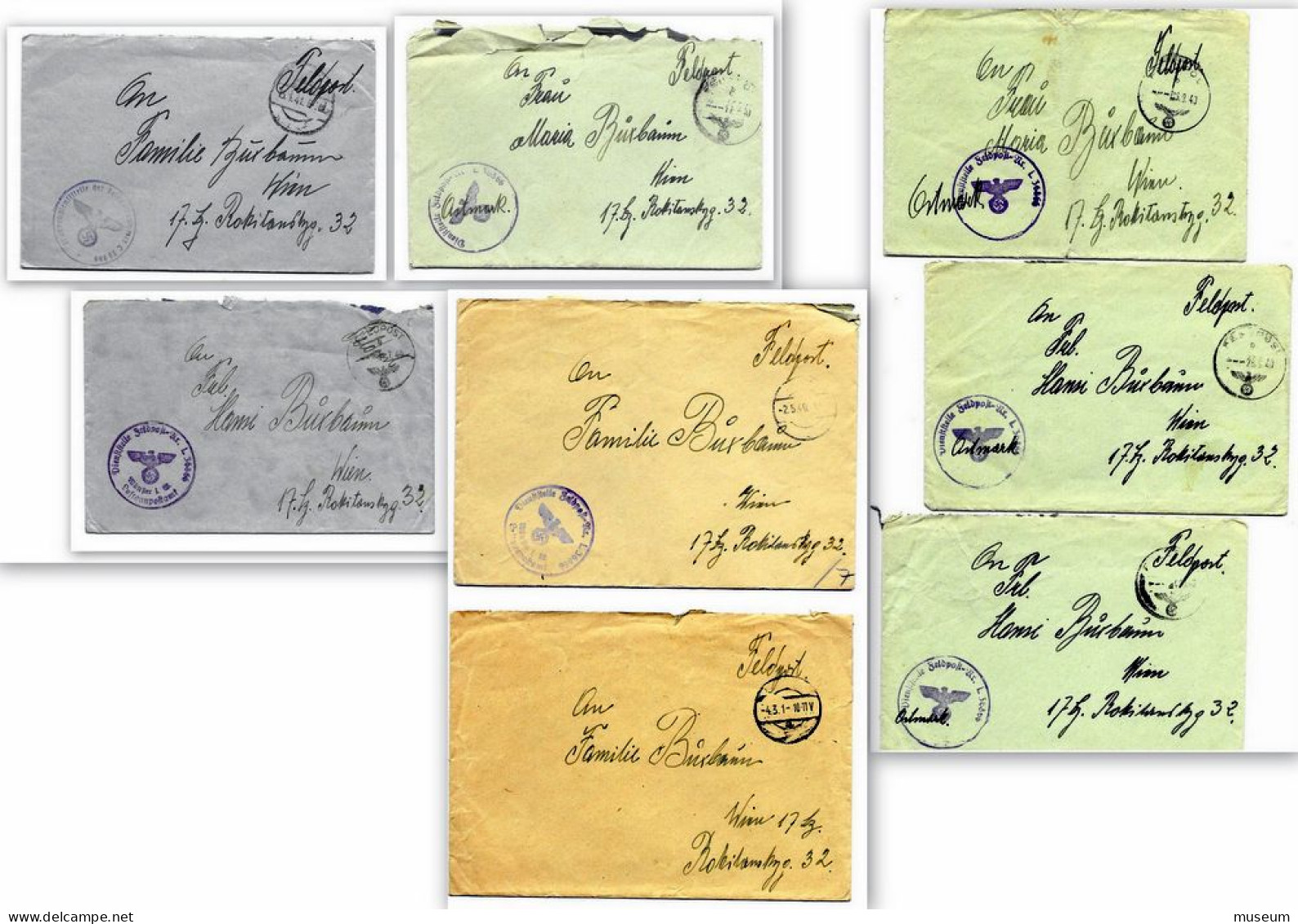 8 Kuverts, Feldpost WWII, Etwa 1940/41 - Feldpost 2da Guerra Mundial