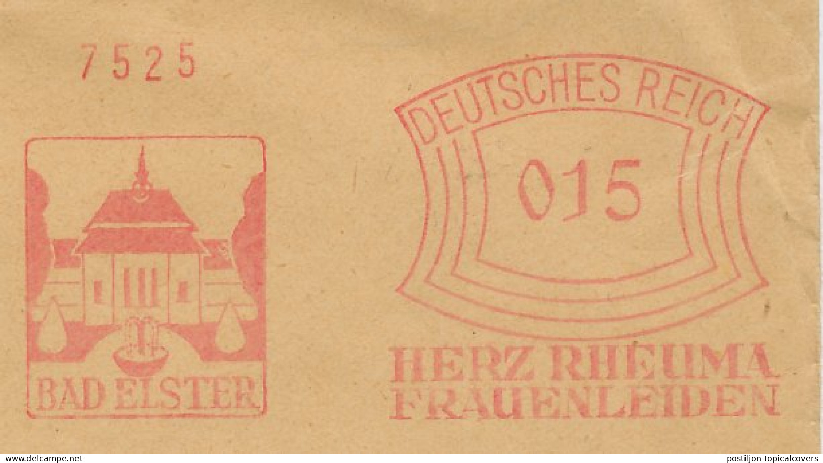 Meter Cover Germany 1930 Mineral Bath - Heart - Rheumatism - Women Suffer - Unclassified