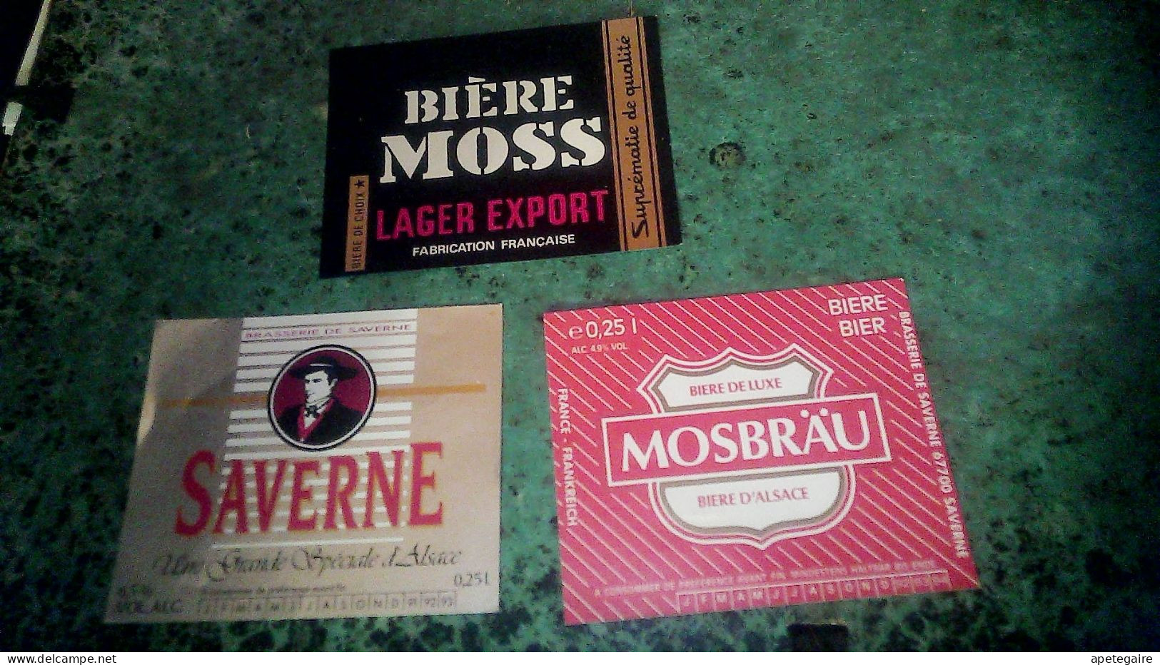 Brsserie De Saverne Anciennes Etiquettes De Bière Lot De 3 Différentes Bières Mossbräu Saverne Et Moss - Bière