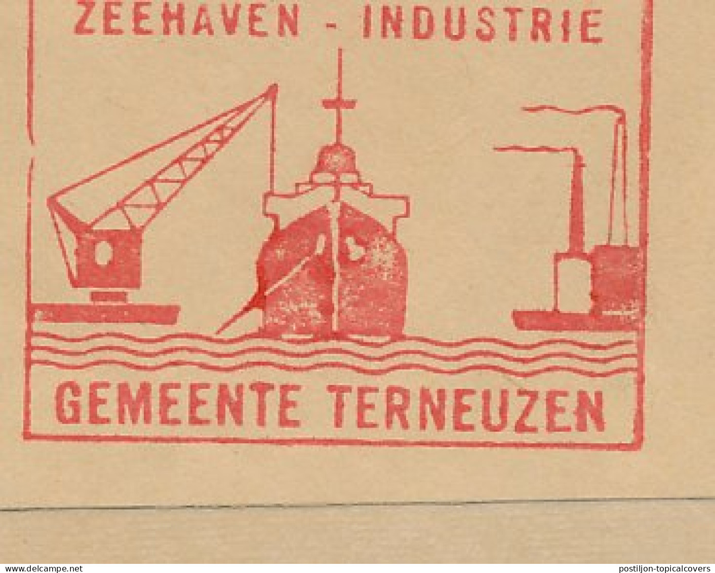 Meter Cover Netherlands 1961 Seaport - Ship - Unloading - Terneuzen - Other & Unclassified