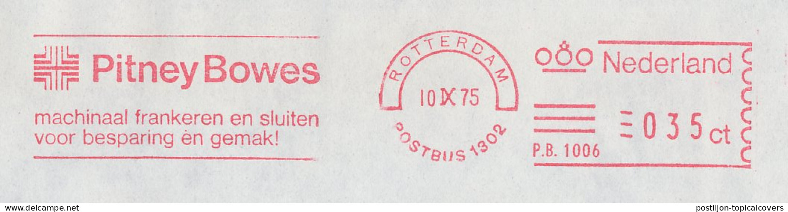Meter Cover Netherlands 1975 Pitney Bowes - Rotterdam - Timbres De Distributeurs [ATM]