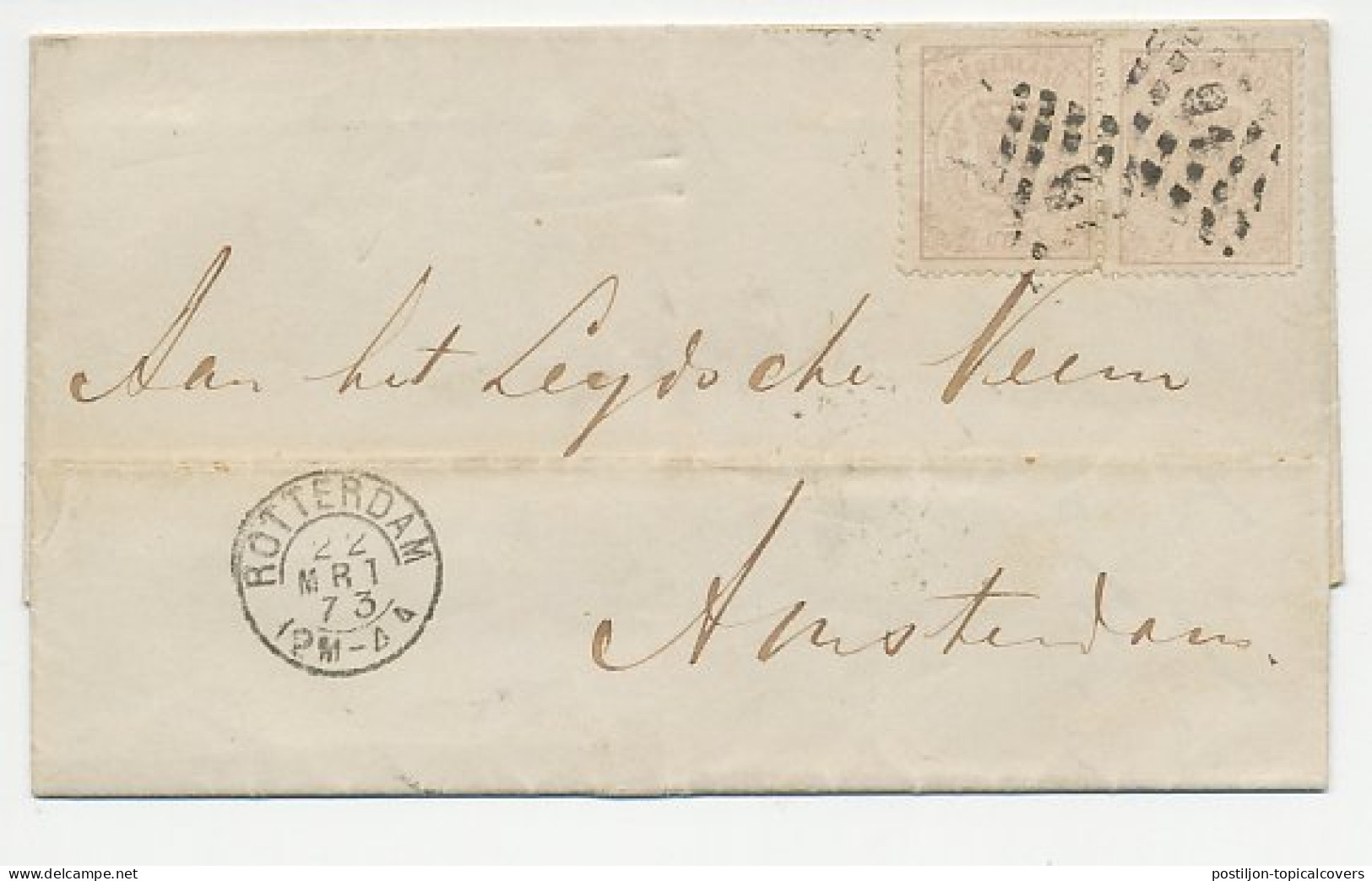 Em. 1869 Rotterdam - Amsterdam  - Lettres & Documents