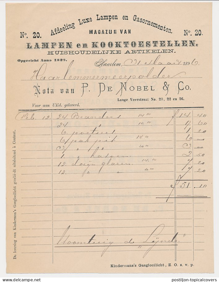 Nota Haarlem 1896 - Lampen - Kooktoestellen - Pays-Bas