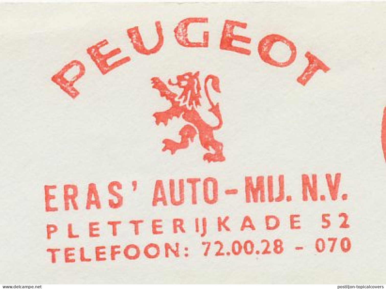 Meter Cut Netherlands 1963 Car - Peugeot - Lion - Auto's