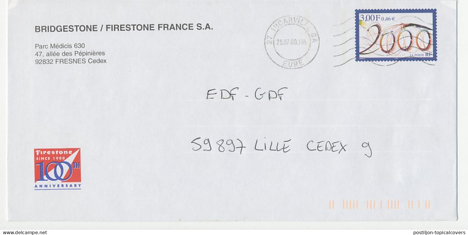 Postal Stationery / PAP France 2000 Bridgestone - Firestone - Unclassified