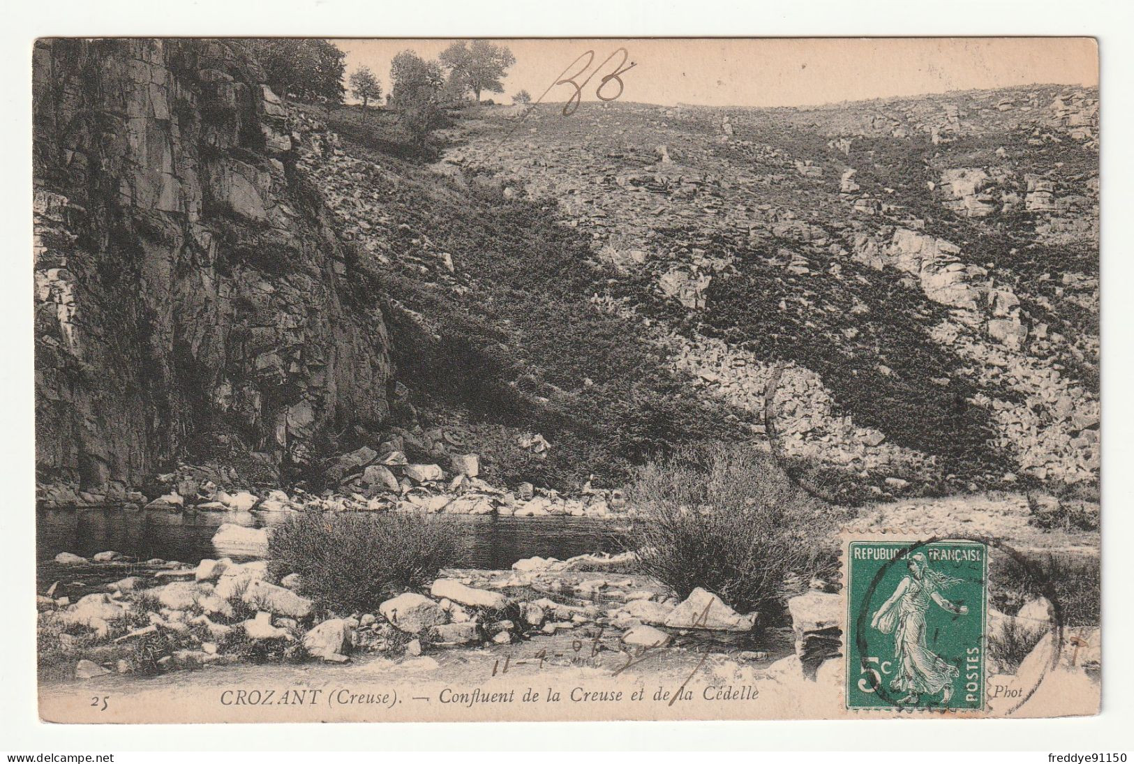 23 . CROZANT . CONFLUENT DE LA CREUSE ET DE LA CIDELLE . 1907 - Crozant