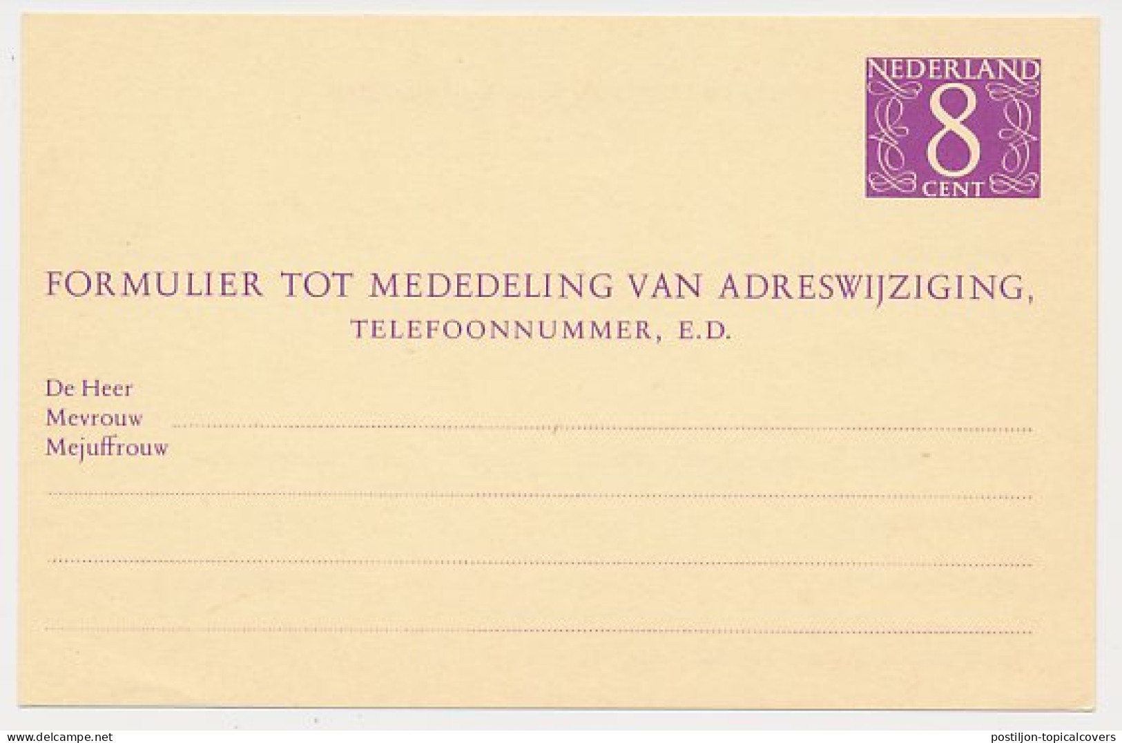 Verhuiskaart G. 32 - Entiers Postaux