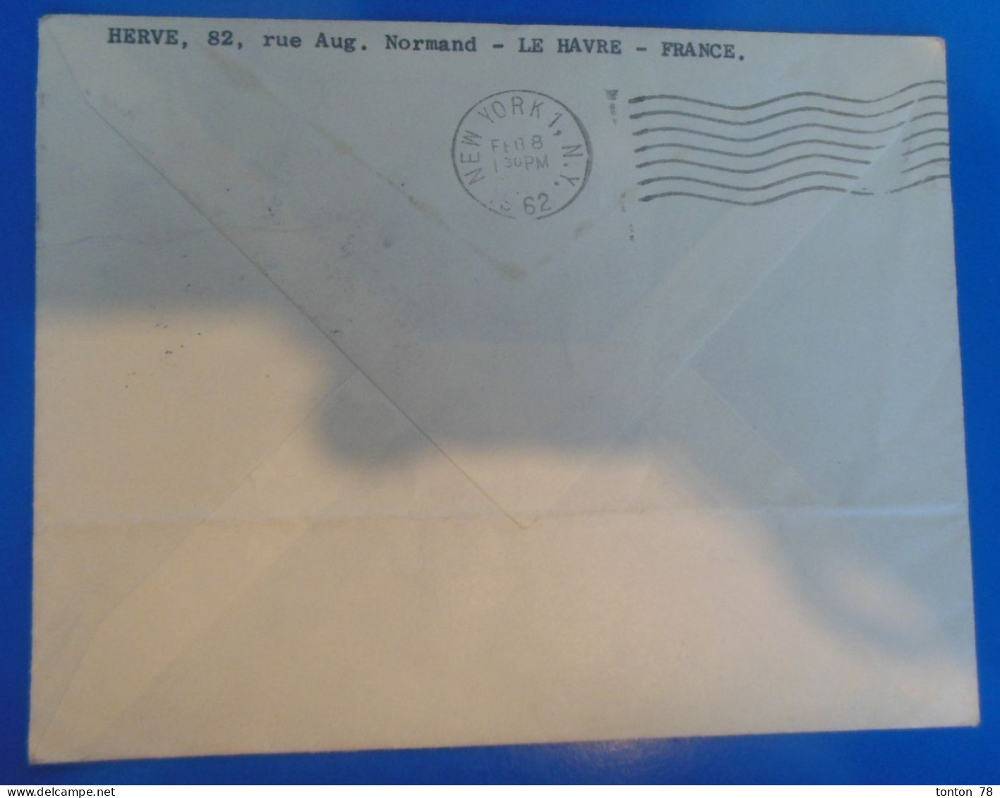 LETTRE DE FRANCE   -  VOYAGE INAUGURAL DU PAQUEBOT  "  FRANCE  "  3 FEVRIER 1962 - Covers & Documents