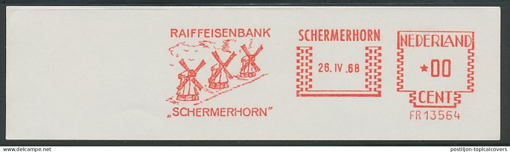 Test Meter Strip The Netherlands 1968 Windmills Schermerhorn - Moulins