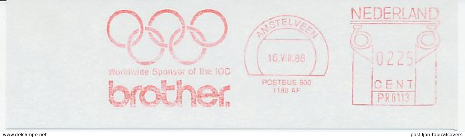 Meter Cut Netherlands 1988 Brother - Worldwide Sponsor Of The IOC - Autres & Non Classés