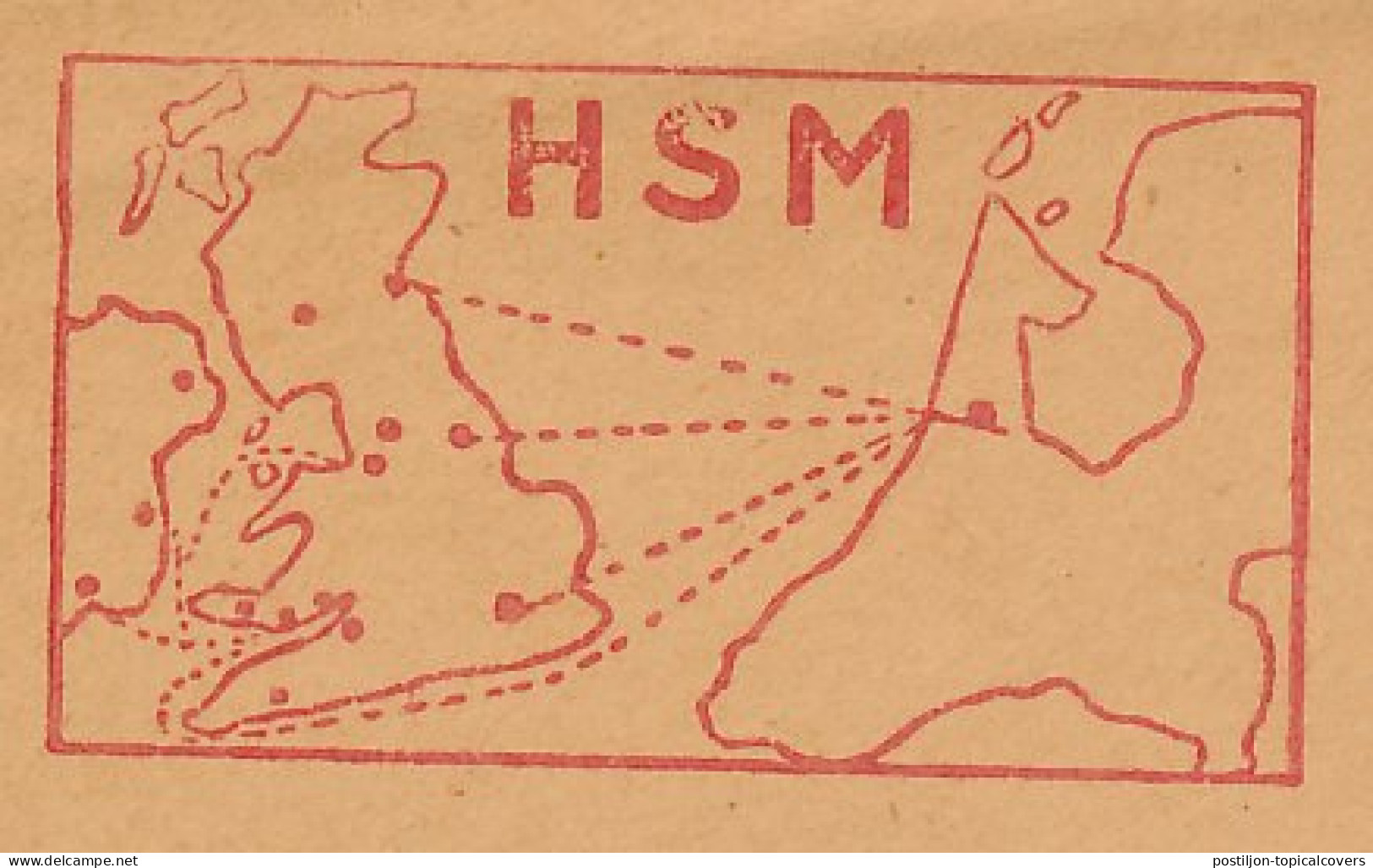 Meter Cover Netherlands 1956 HSM - Dutch Steamship Company - Holland - GB / UK - Schiffe