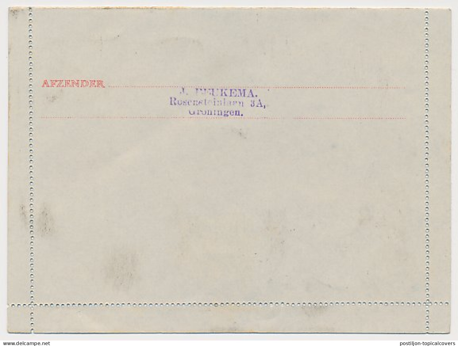 Postblad G. 17 Y / Aangetekend / Bijfrankering Groningen 1929  - Postal Stationery