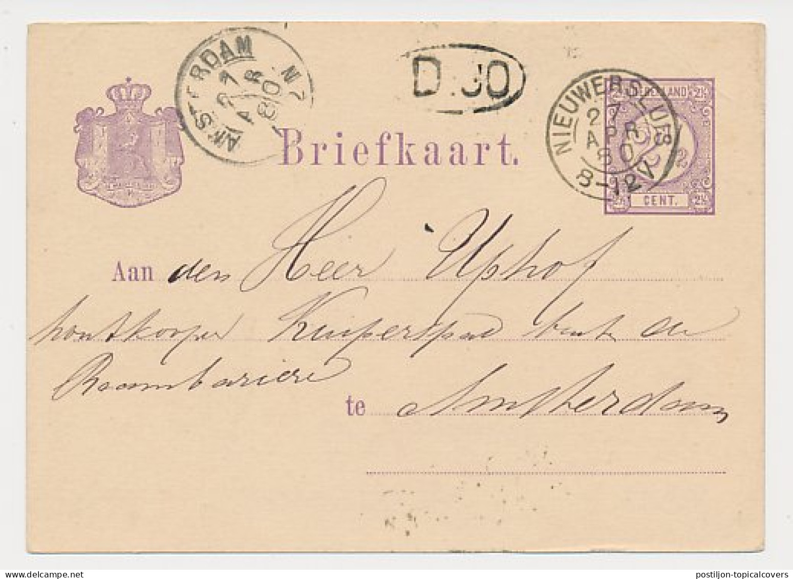 Kleinrondstempel Nieuwersluis 1880 - Non Classés