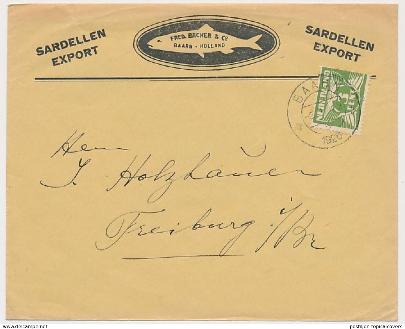 Firma Envelop Baarn 1926 - Sardellen Export - Non Classés