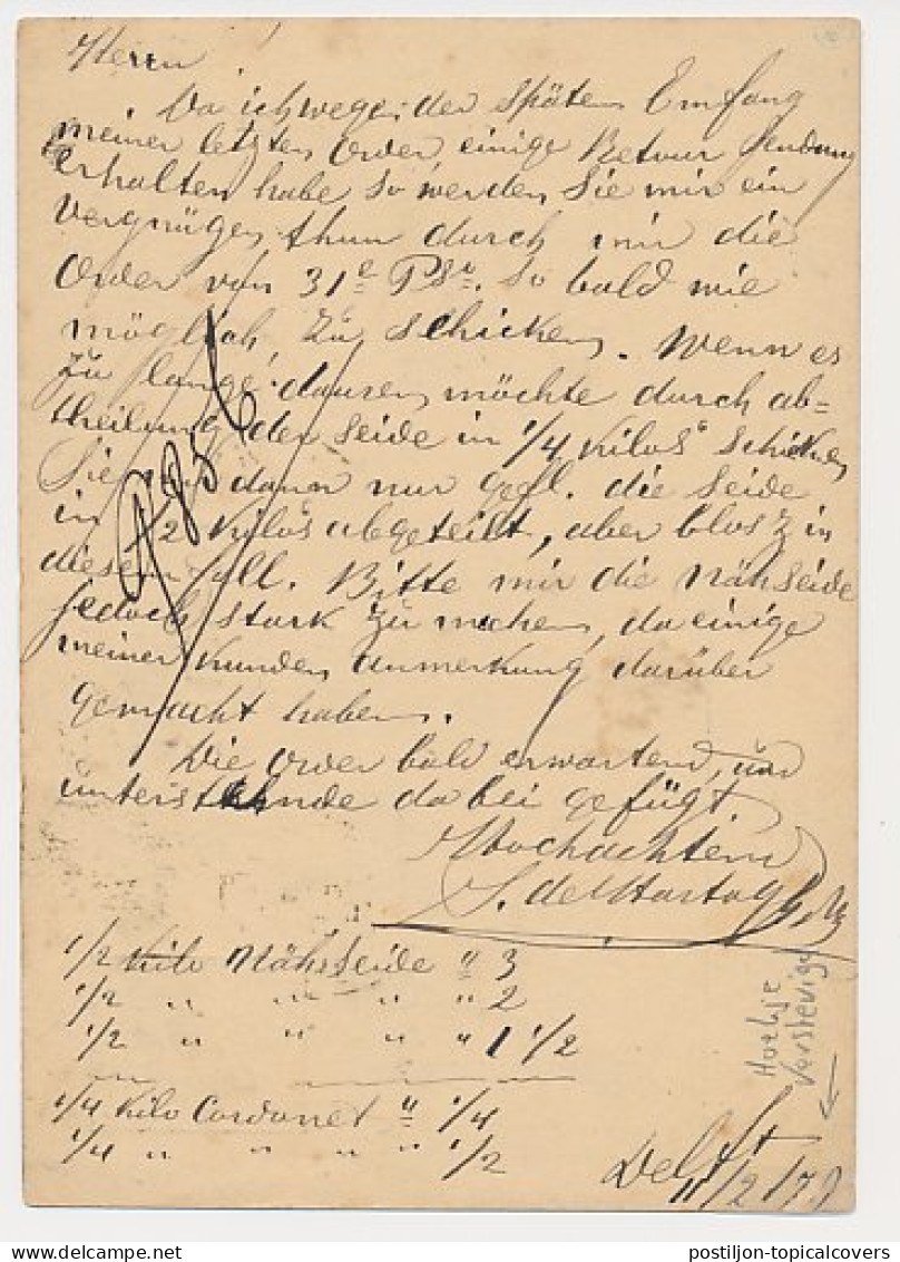 Trein Haltestempel Delft 1878 - Lettres & Documents