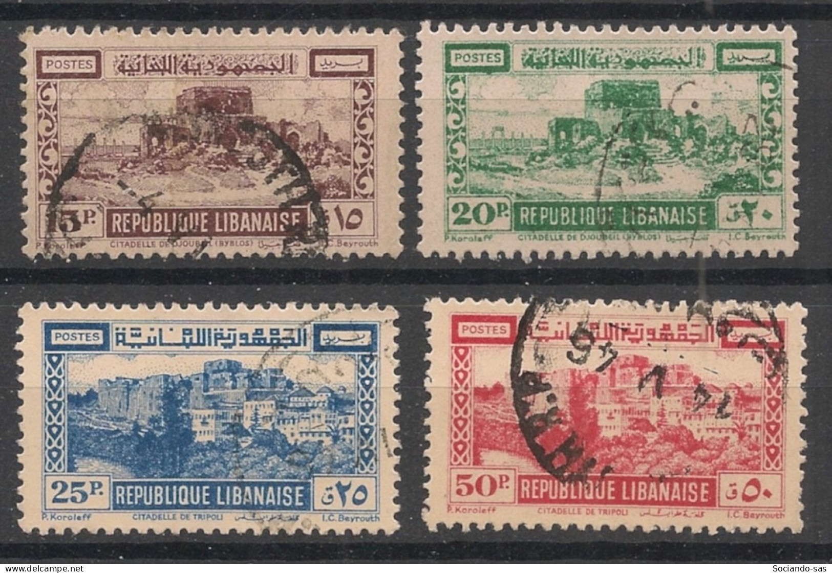 GRAND LIBAN - 1945 - N°YT. 193 à 196 - Série Complète - Oblitéré / Used - Gebraucht