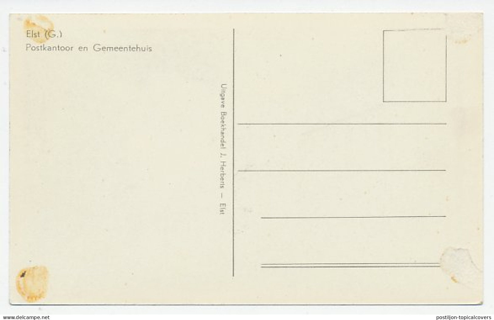 Prentbriefkaart Postkantoor Elst - Autres & Non Classés