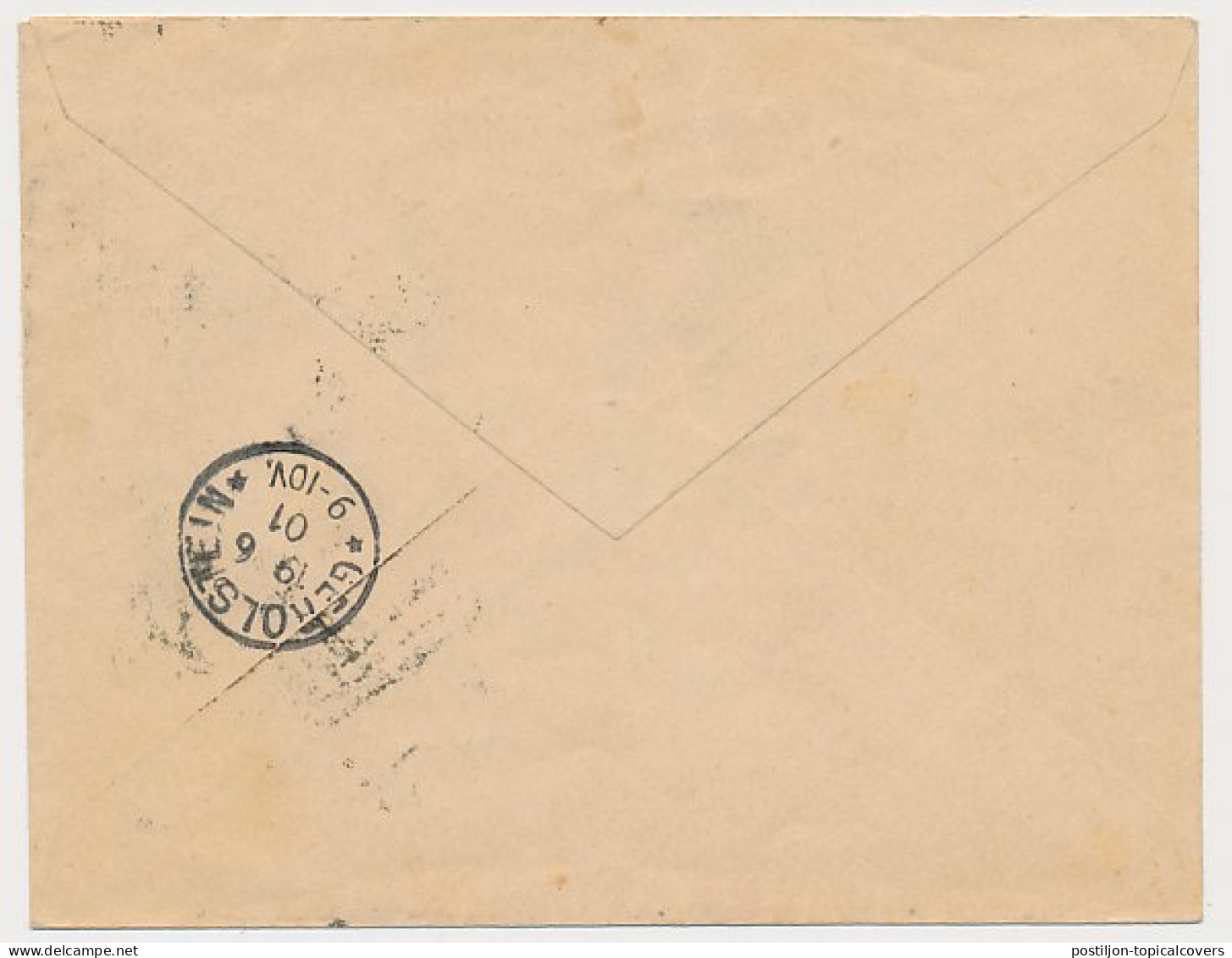 Envelop G. 9 B Leiden - Duitsland 1901 - Entiers Postaux