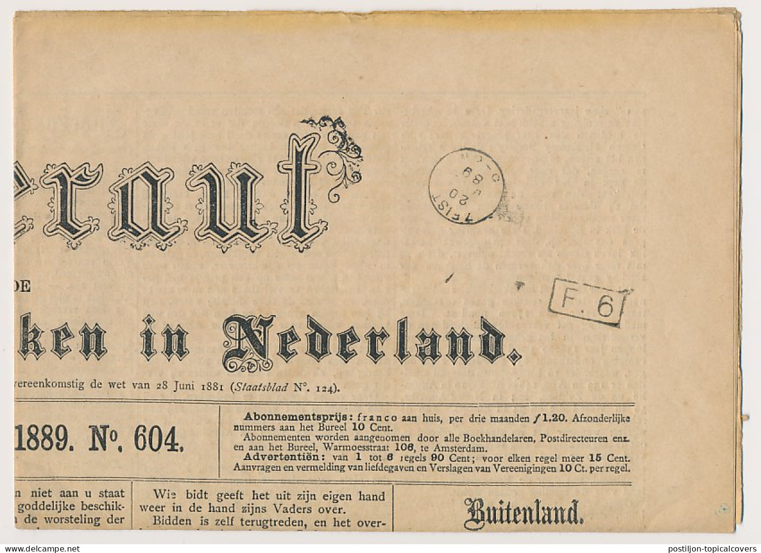 Em. 1876 Alkmaar - Zeist - Compleet Dagblad - Lettres & Documents