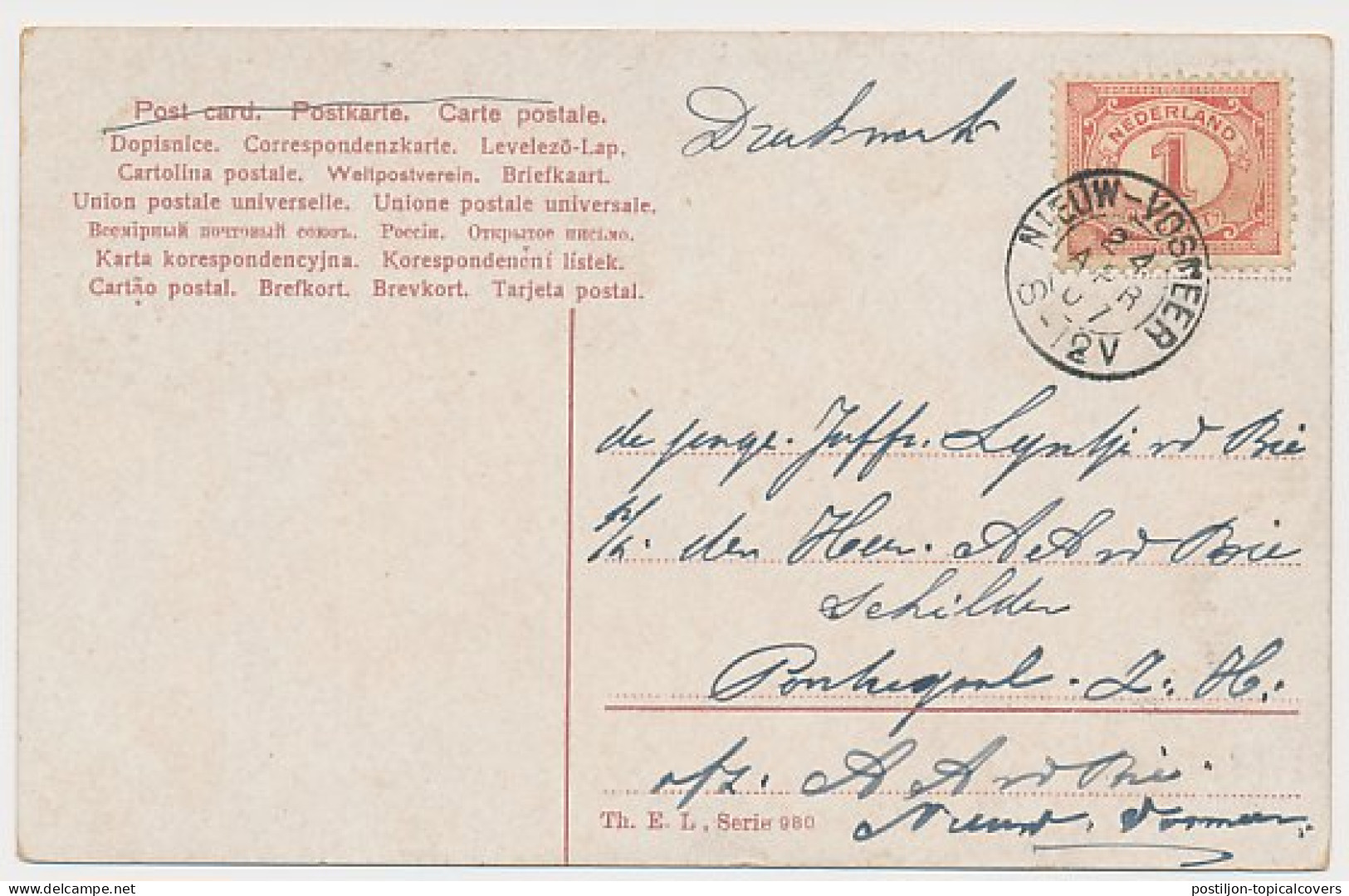 Kleinrondstempel Nieuw-Vossemeer 1907 - Ohne Zuordnung